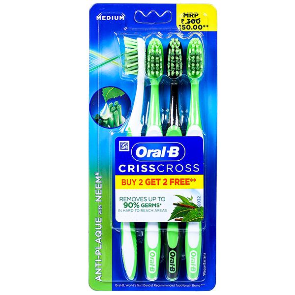 Oral-B-CrissCross-Anti-Plaque-with-Neem-Medium-Toothbrush-Buy-2-Get-2-Free-1620805343-10085967-1