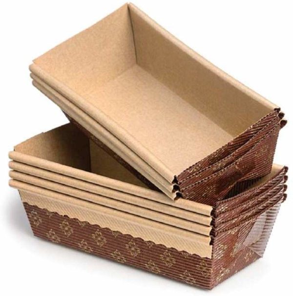 thumbnail image 2 of Pastry Chef's Boutique Small Scalloped Premium Brown Paper Loaf Pan - 7.28'' X 3.14'' X 2'' - Pack Of 12 2 of 12